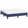 Bequemes Doppelbett aus Stoff in Blau, 140x190 cm – Inklusive Lattenrost