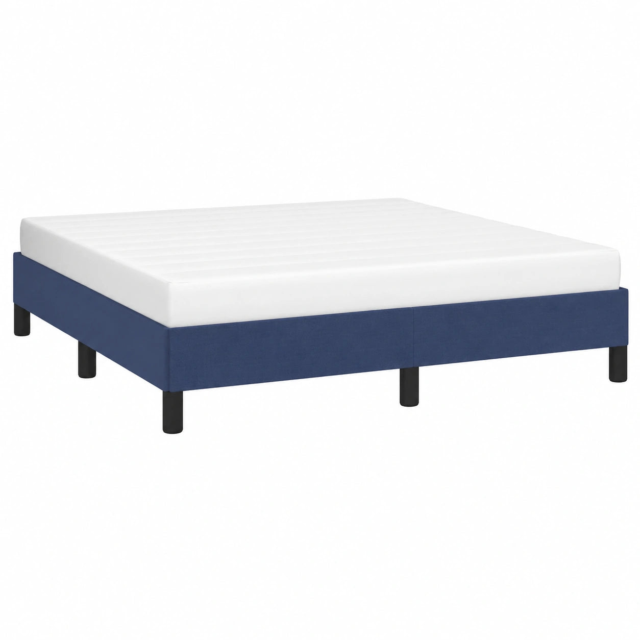 Bequemes Doppelbett aus Stoff in Blau, 140x190 cm – Inklusive Lattenrost