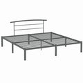 Metallbett 180x200 cm Grau mit Lattenrost Doppelbett