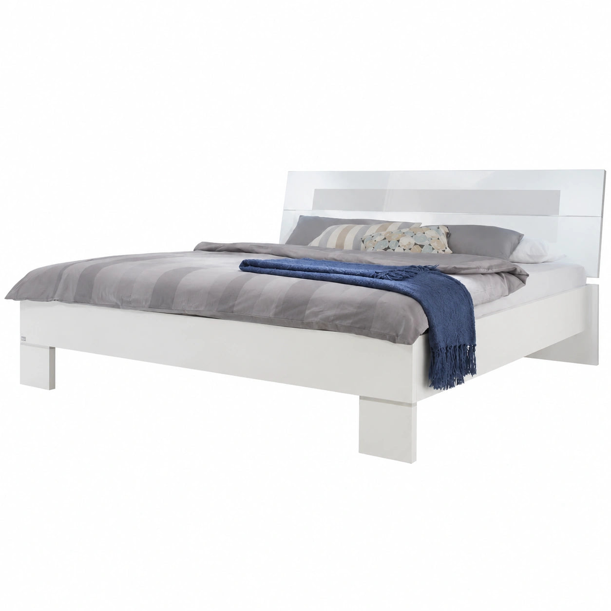 Modernes Futonbett 180x200cm in Alpinweiß/Prosecco für Schlafzimmer