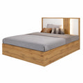 Lomadox Schlafzimmermöbel Set, Eiche-Weiß, 5-teilig, Kleiderschrank 250 cm, Bettgestell 160x200 cm, Nachttische, Kommode, Doppelbett