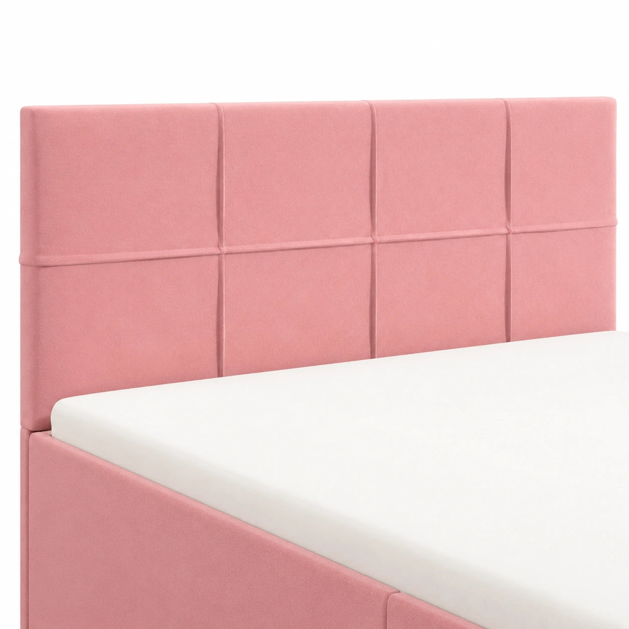 Verstellbares Samtkopfteil, gepolstert, 90x5x78/88 cm, für Boxspring- und Doppelbetten