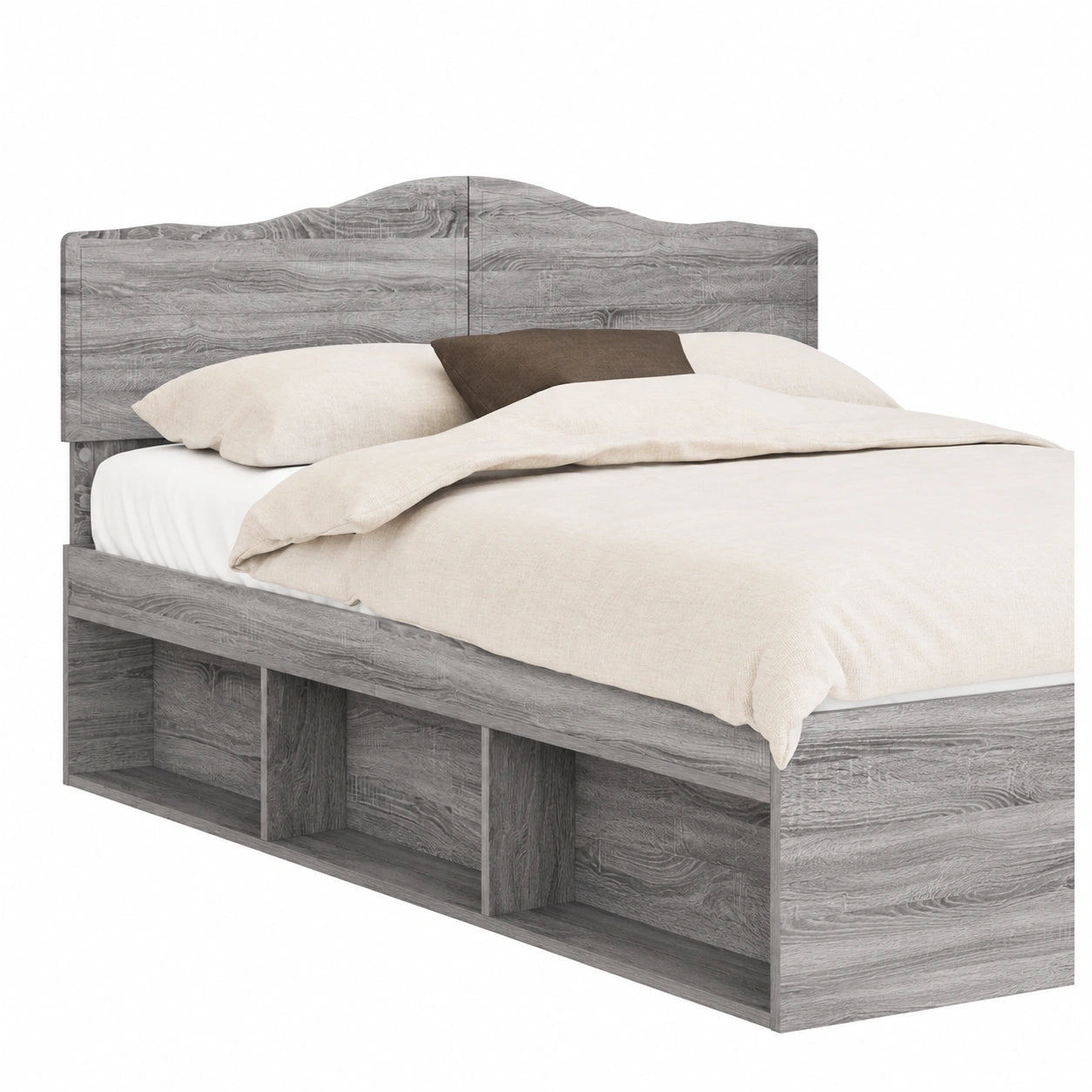 Owox Kopfteil 160 cm Grau für Boxspringbett, Holzwerkstoff, Modern und Langlebig