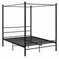 Metall Himmelbett 160x200cm Schwarz mit Lattenrost für Schlafzimmer