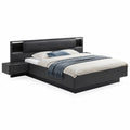 Modernes Schlafzimmer-Set: Bett 180x200cm mit Stauraum, Kommode und 3-türiger Schwebetürenschrank in Graphit-Schwarz