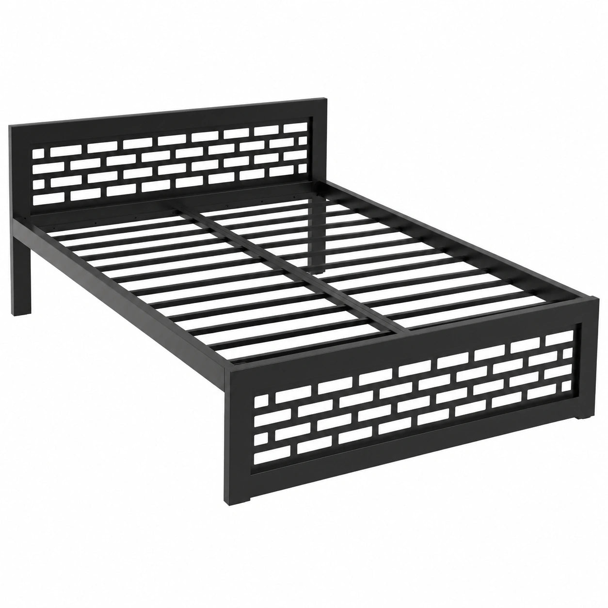 Robustes Metallbett 180x200 cm, Tragfähigkeit bis 1000 kg, Aufbau in unter 10 Minuten, Geräuschfreier Bettrahmen mit 37 cm Stauraum, Schwarz