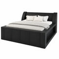 Fermo Wasserbett mit LED-Beleuchtung und Heizmatratze, versch. Größen, Schwarz