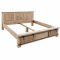 Massivholzbett Railway aus Mangoholz 180x200 cm, beige lackiert