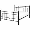 Metallbett Schwarz 140x200 cm mit Lattenrost und Kopfteil - Romantisches Design
