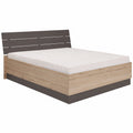 Modernes Doppelbett 160x200 cm aus Sanremo Eiche und Aschgrau mit Lattenrost
