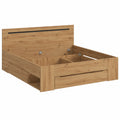 Moderne Doppelbett Canu 180x200 cm in Artisan Eiche und Anthrazit mit Stauraum
