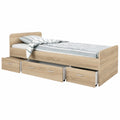 Einzelbett mit Schubladen 90x200 cm Eiche Sonoma für Jugendzimmer