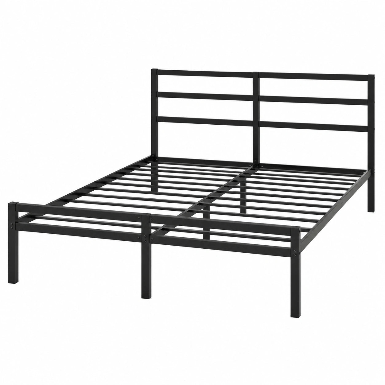Metallbett 160x190 cm mit Lattenrost, Stauraum und einfache Montage, Schwarz