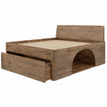 Woodkings Akazienholz-Familienbett mit Stauraum | Komfort-Doppelbett 180x200 cm