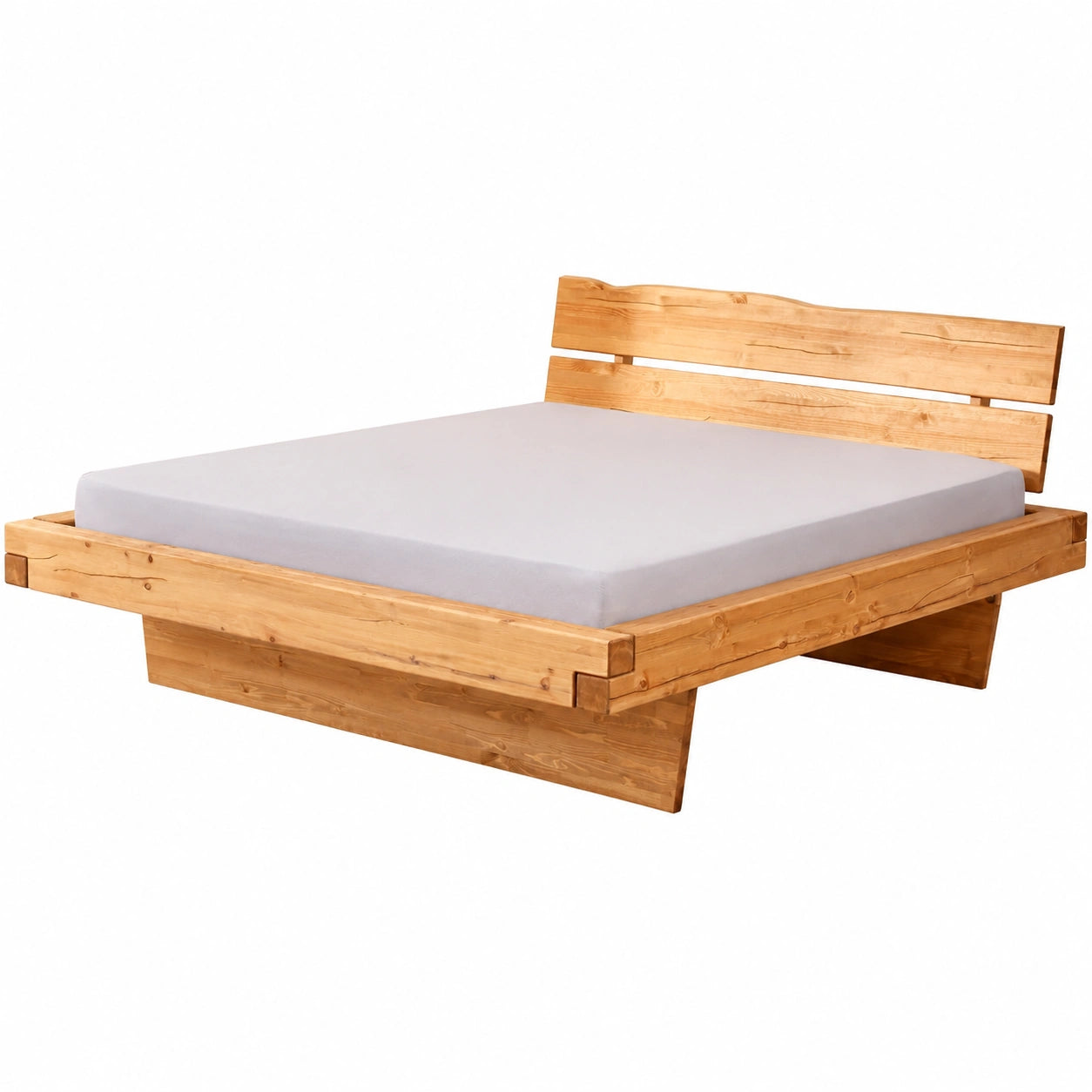 Massives Balkenbett aus Holz, Doppelbett Morant Bay II, 198x87x221,5cm