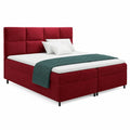 Elegantes Doppelbett Ilka mit Stauraum und Polsterkopfteil, Matratzengröße H3, 180x200 cm, Rot
