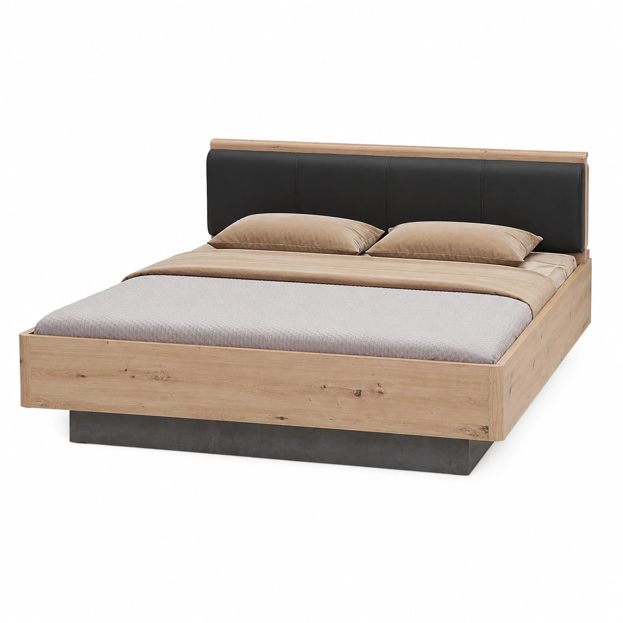 Jugendbett Forte Raven 140x200 cm in Artisan Eiche und Betonoptik