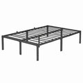 VASAGLE Doppelbett 140 x 200 cm mit Regal, Metallrahmen, klassisch Schwarz