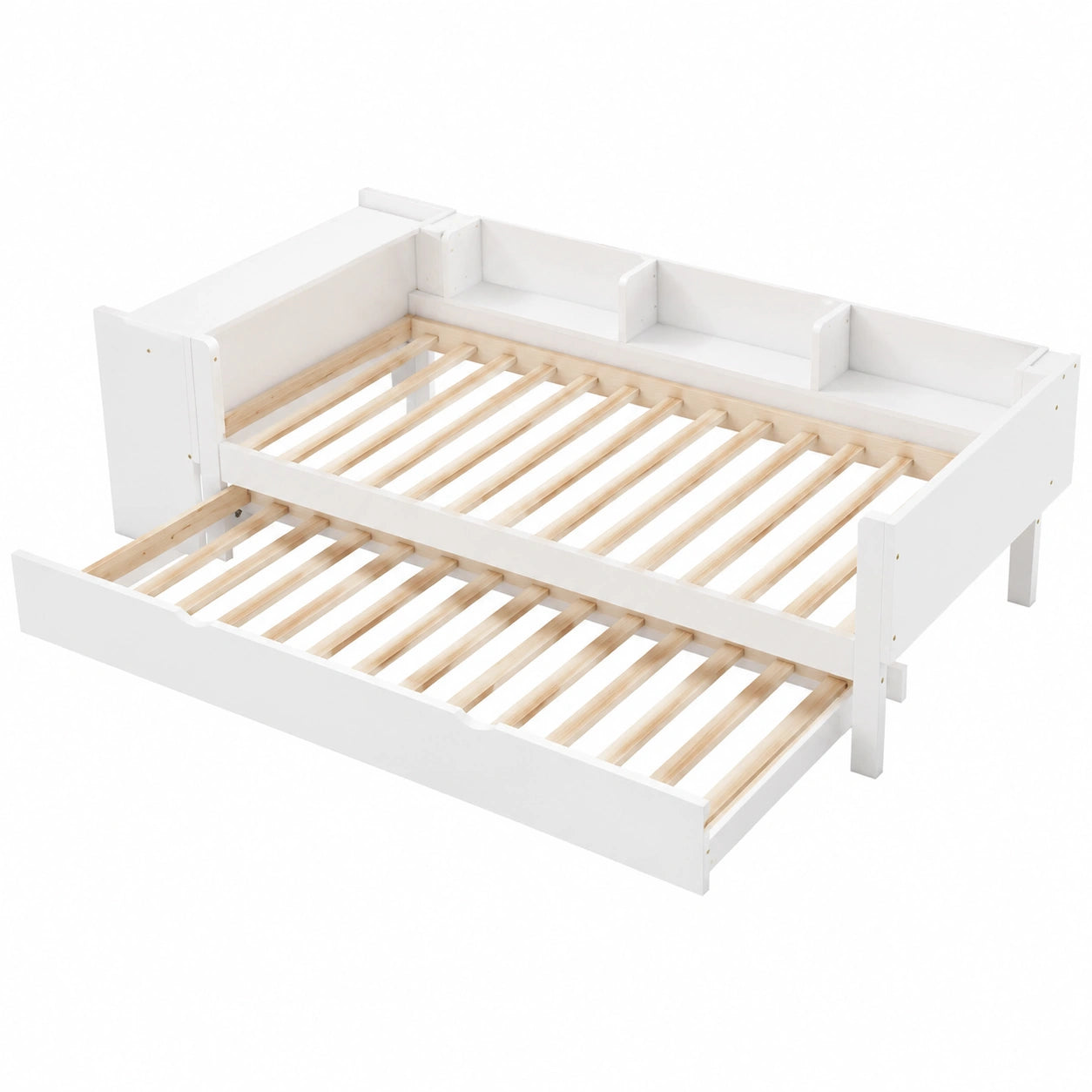 Multifunktionales Einzelbett 90x200 cm mit Schreibtisch und Regal